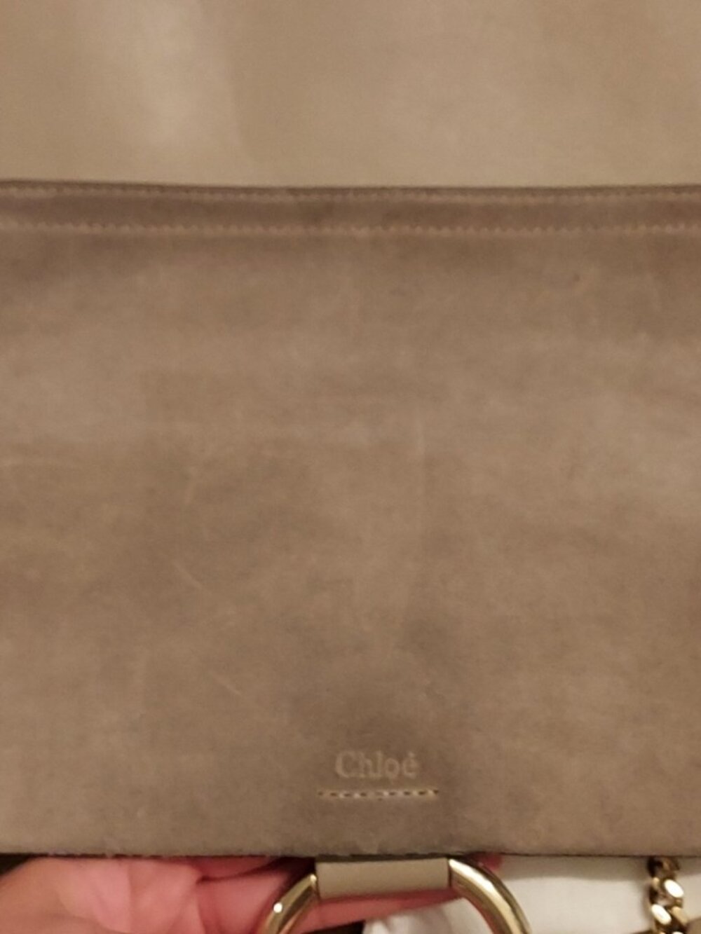 Chloé Faye Small Motty Grey Suede Leather Crossbody Shoulder Bag - Picture 2 of 9